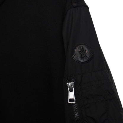 Moncler Maglia Cardigan Black Cotton/Nylon Full Zip Sweatshirt Jumper