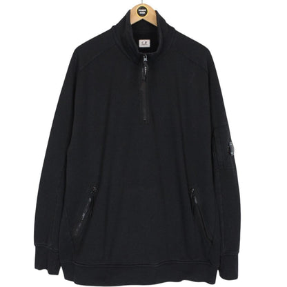 CP Company Black 1/4 Zip Lens Sweatshirt Jumper