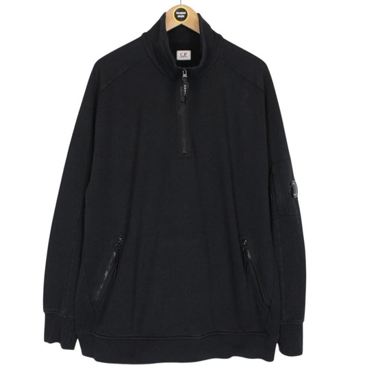 CP Company Black 1/4 Zip Lens Sweatshirt Jumper