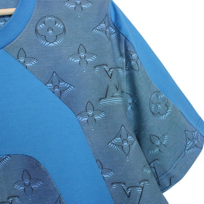 Louis Vuitton LV Blue 2054 Intarsia Print Short Sleeve Cotton T-Shirt
