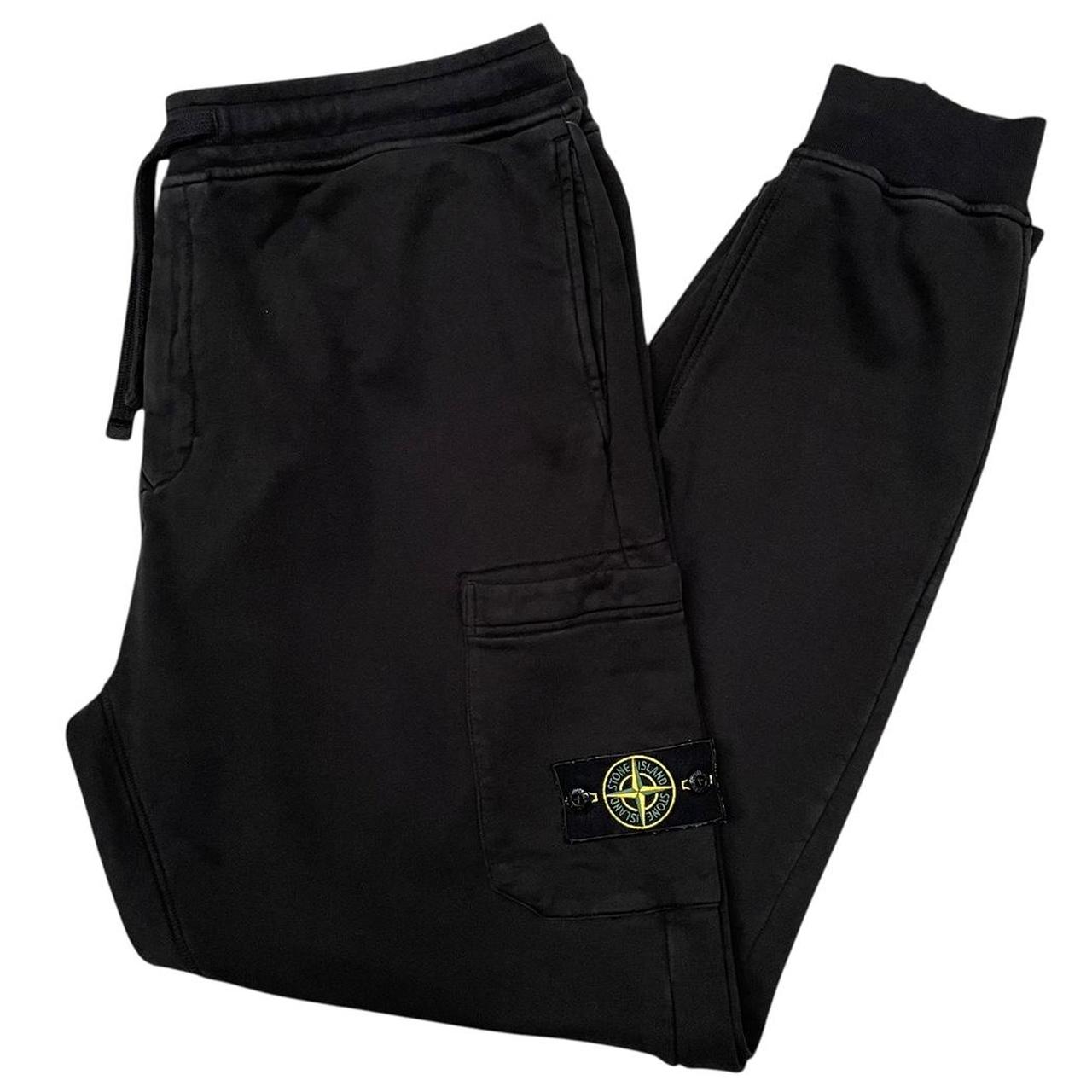 Stone Island SS 2024 Black Cotton Tracksuit Bottoms / Joggers