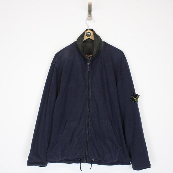 Vintage Stone Island SS 1996 Navy Blue and Grey Reversible Green Edge Badge