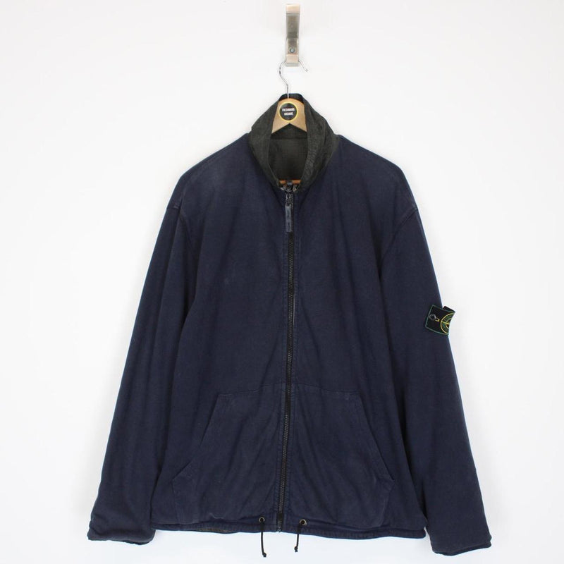 Vintage Stone Island SS 1996 Navy Blue and Grey Reversible Green Edge Badge