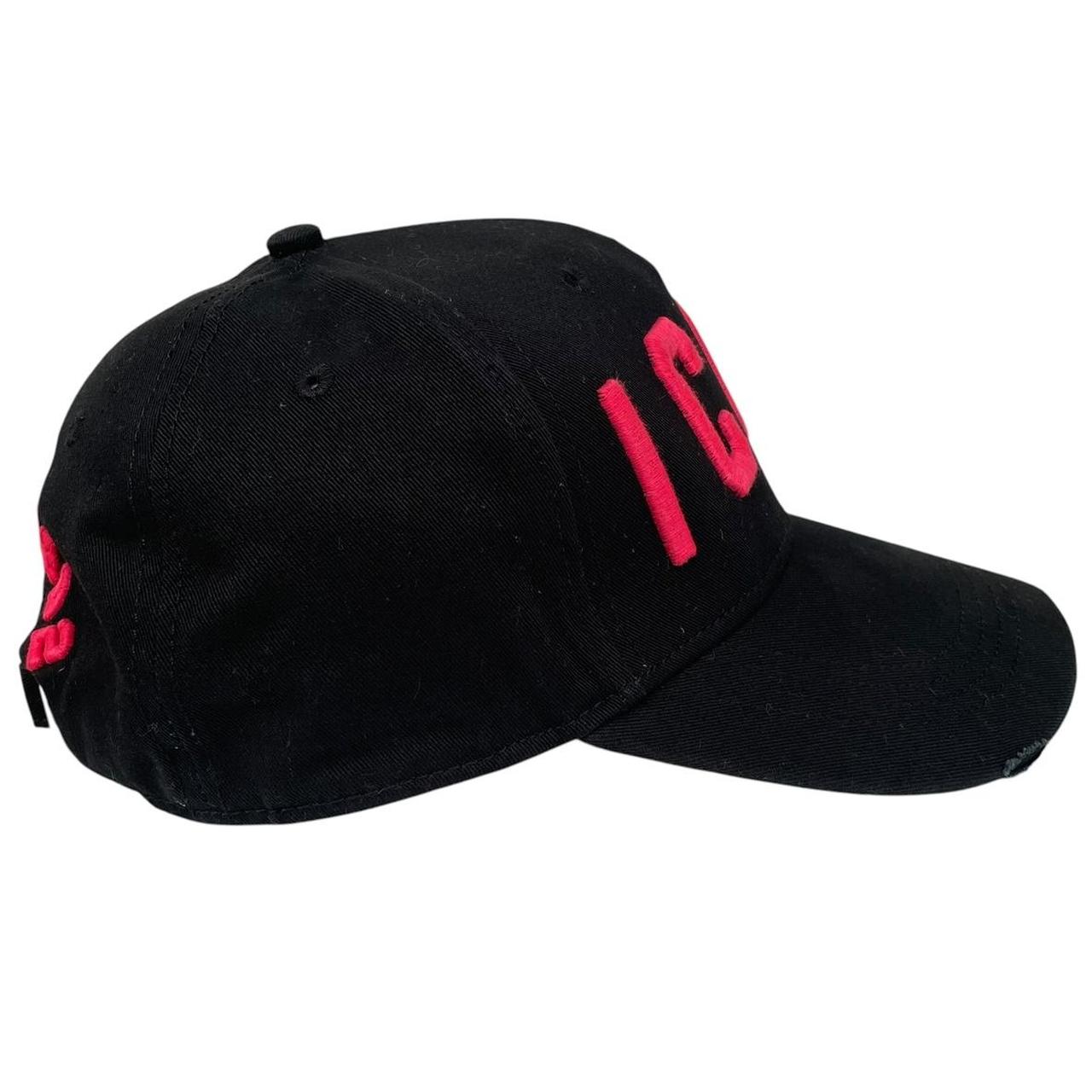 Dsquared Icon Black and Pink Embroidered Baseball Cap