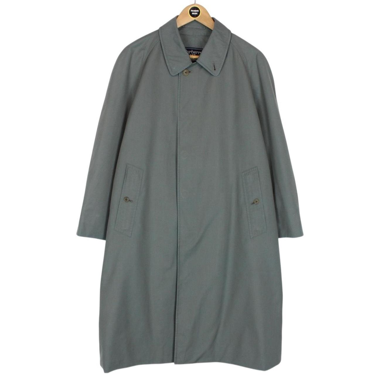 Vintage 90s Burberry Blue Single Breasted Trench Coat