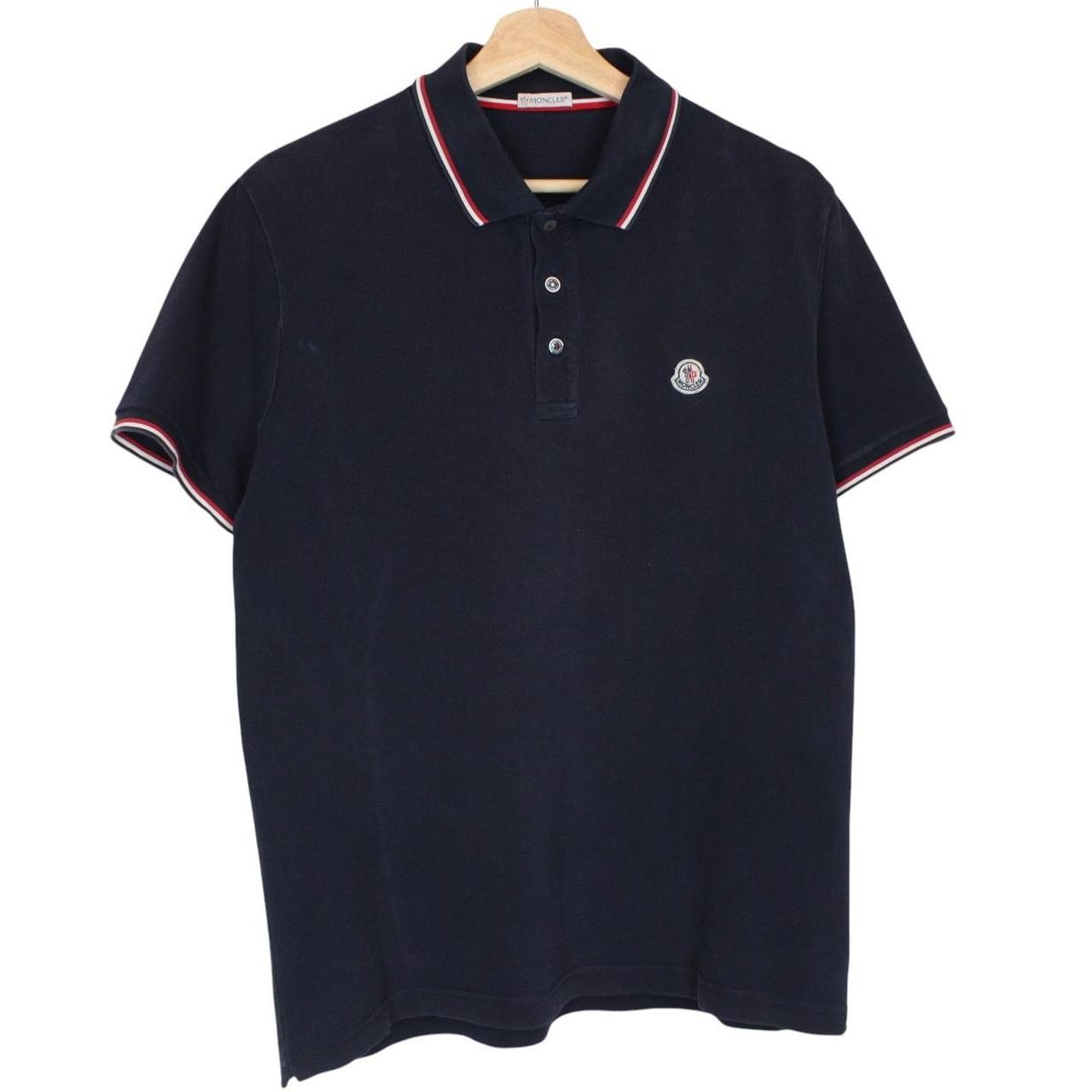 Moncler Maglia Manica Corta Navy Blue Short Sleeve Cotton Polo Shirt
