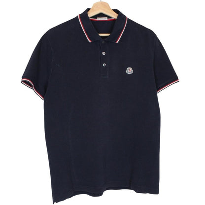 Moncler Maglia Manica Corta Navy Blue Short Sleeve Cotton Polo Shirt