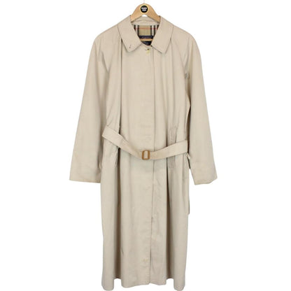Vintage 90s Burberry Beige Single Breasted Belted Trench Coat