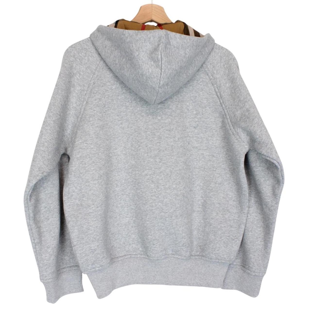 Burberry Grey Nova Check Full Zip Cotton Hoodie Jumper