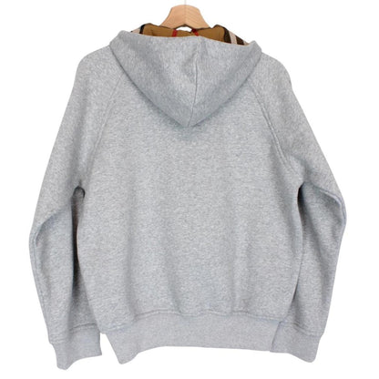Burberry Grey Nova Check Full Zip Cotton Hoodie Jumper