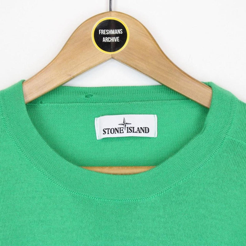 Stone Island AW 2021 Green Wool Knit Sweatshirt Jumper