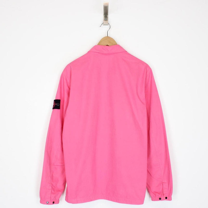 Stone Island AW 2020 Pink Full Zip Cotton Overshirt Jacket