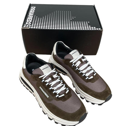 Dsquared2 Khaki Green and White Run Ds2 Trainers