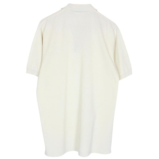 Vintage 90s Burberry Cream Nova Check Short Sleeve Cotton Polo Shirt