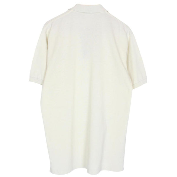 Vintage 90s Burberry Cream Nova Check Short Sleeve Cotton Polo Shirt