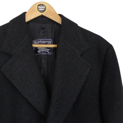 Vintage 90s Burberry Dark Grey Wool Overcoat