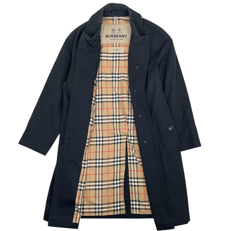 Burberry Camden Black Nova Check Cotton Gabardine Trench Coat