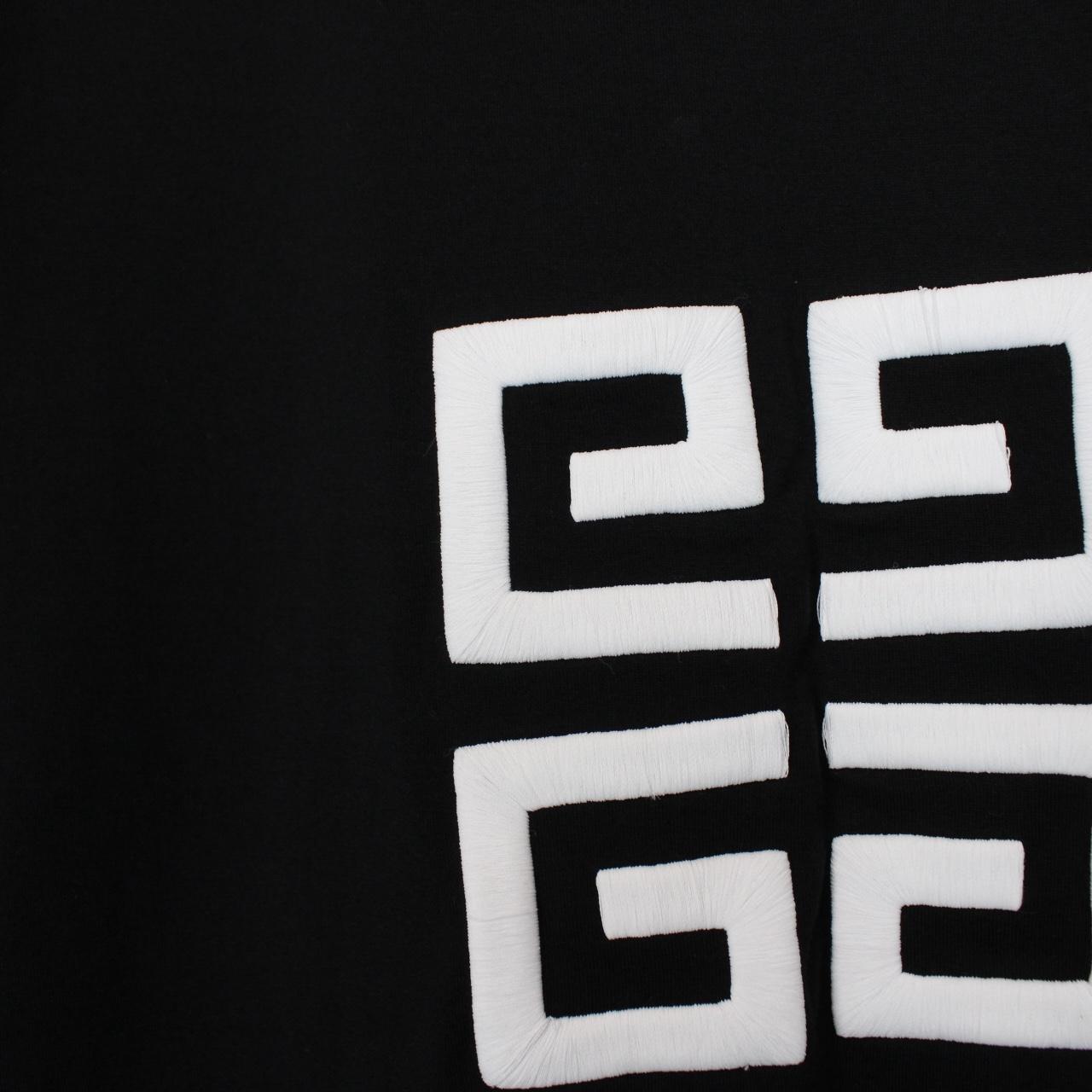 Givenchy Paris Black and White 4G Emblem Logo Short Sleeve Cotton T-Shirt