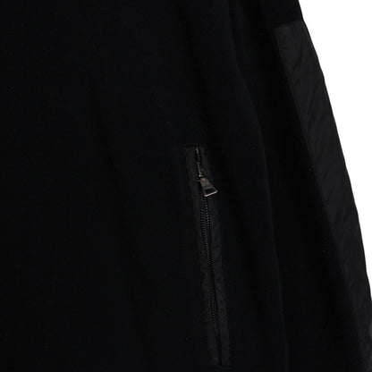 Prada Sport Black Full Zip Nylon Hooded Fleece Jacket