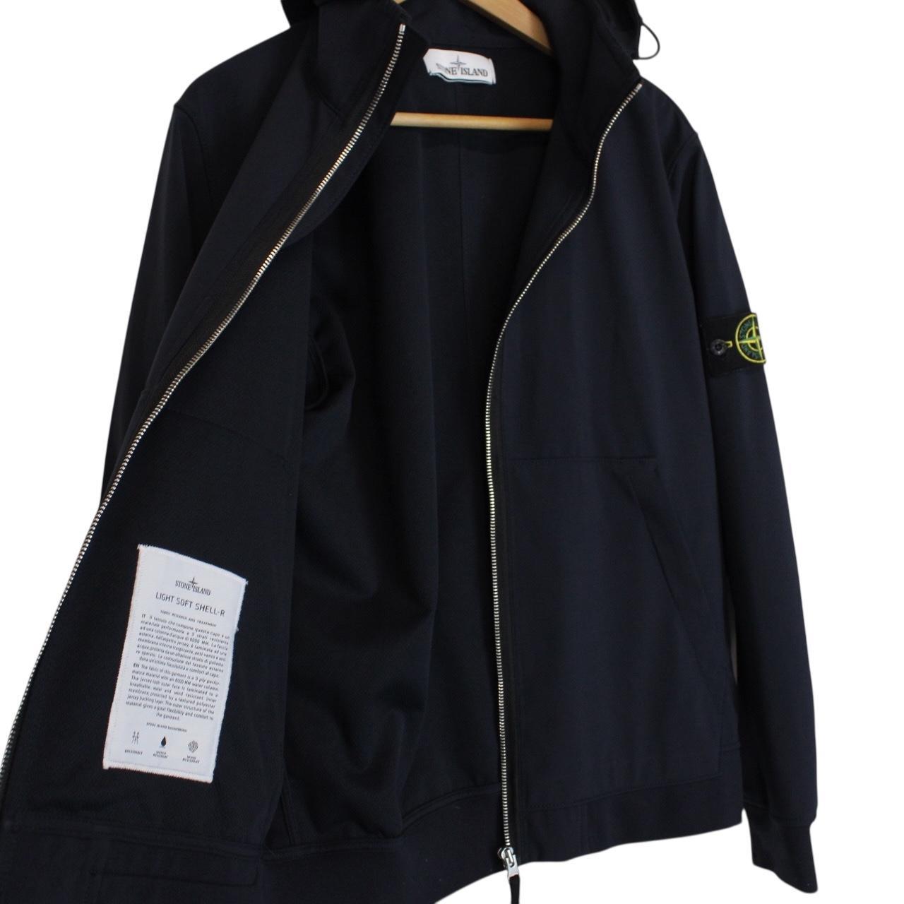 Stone Island SS 2019 Navy Blue Light Soft Shell-R Full Zip Jacket