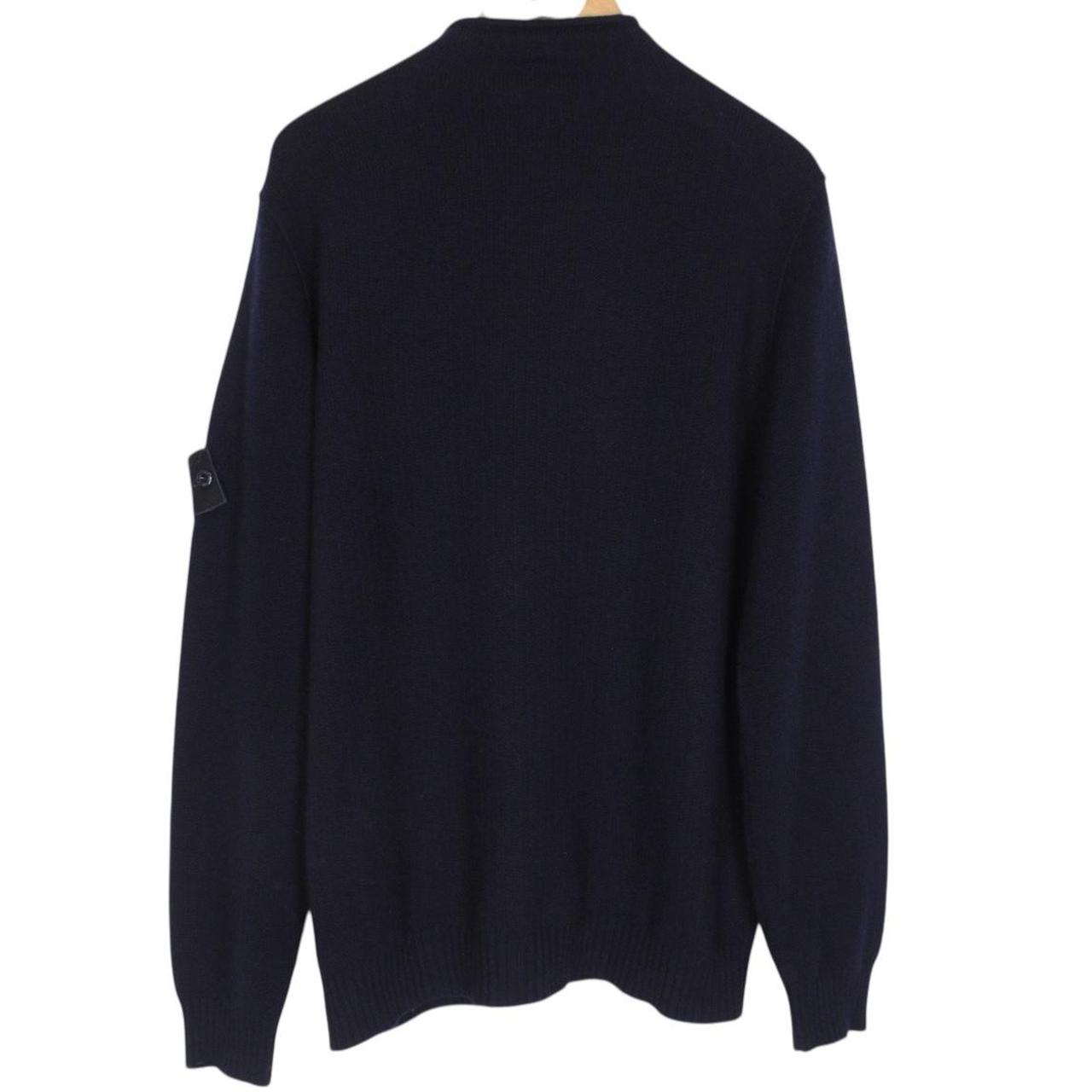 Stone Island Ghost AW 2022 Navy Blue Cashmere Knit Full Zip Jumper