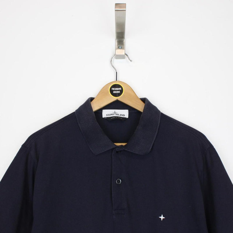Stone Island SS 2021 Navy Blue Short Sleeve Compass Polo Shirt