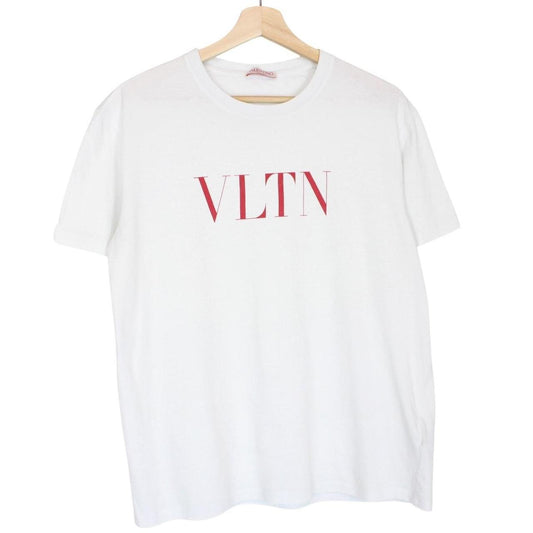 Valentino VLTN Logo Print White and Red Short Sleeve T-Shirt