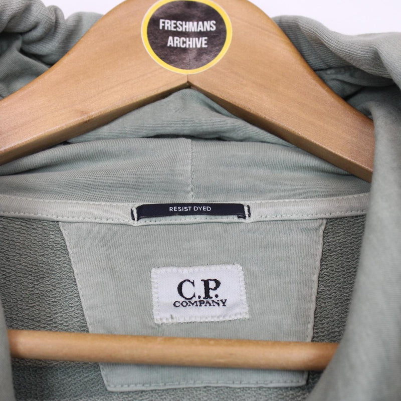 CP Company Green Resist Dyed Cotton Lens Hoodie Jumper