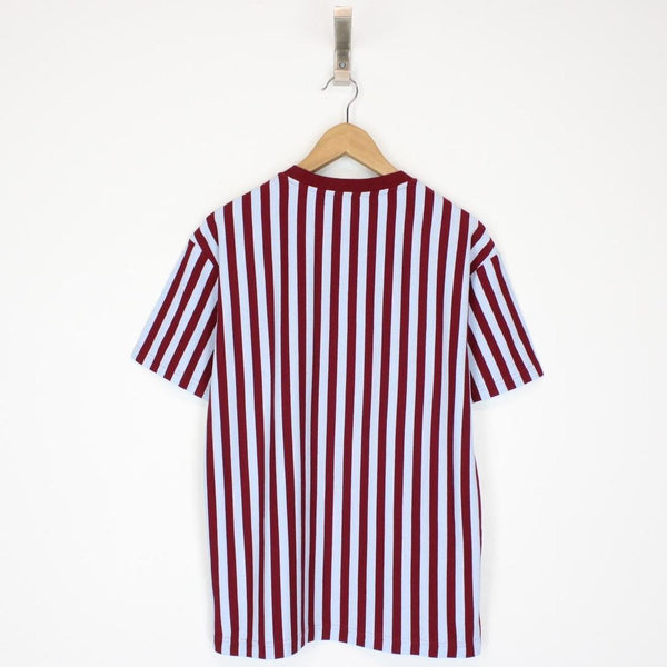 Kenzo Paris Burgundy and Blue Striped Tiger Short Sleeve T-Shirt