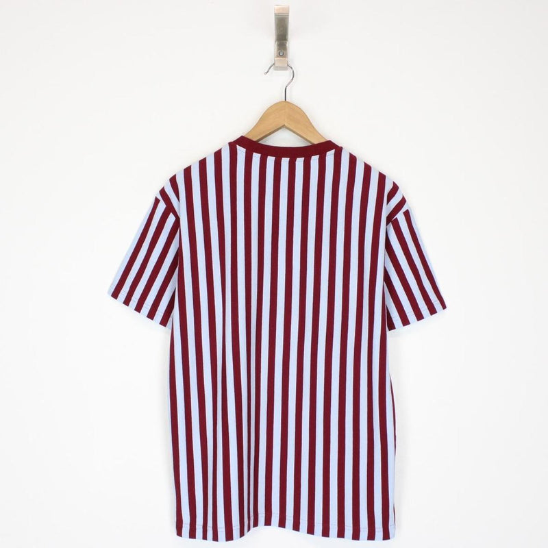 Kenzo Paris Burgundy and Blue Striped Tiger Short Sleeve T-Shirt