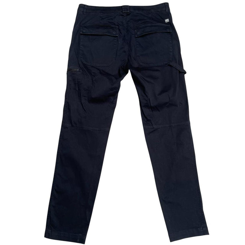 CP Company Navy Blue Slim Fit Lens Cargo Trousers