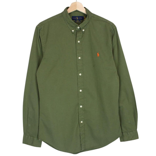 Polo Ralph Lauren Olive Green Featherweight Twill Cotton Long Sleeve Shirt