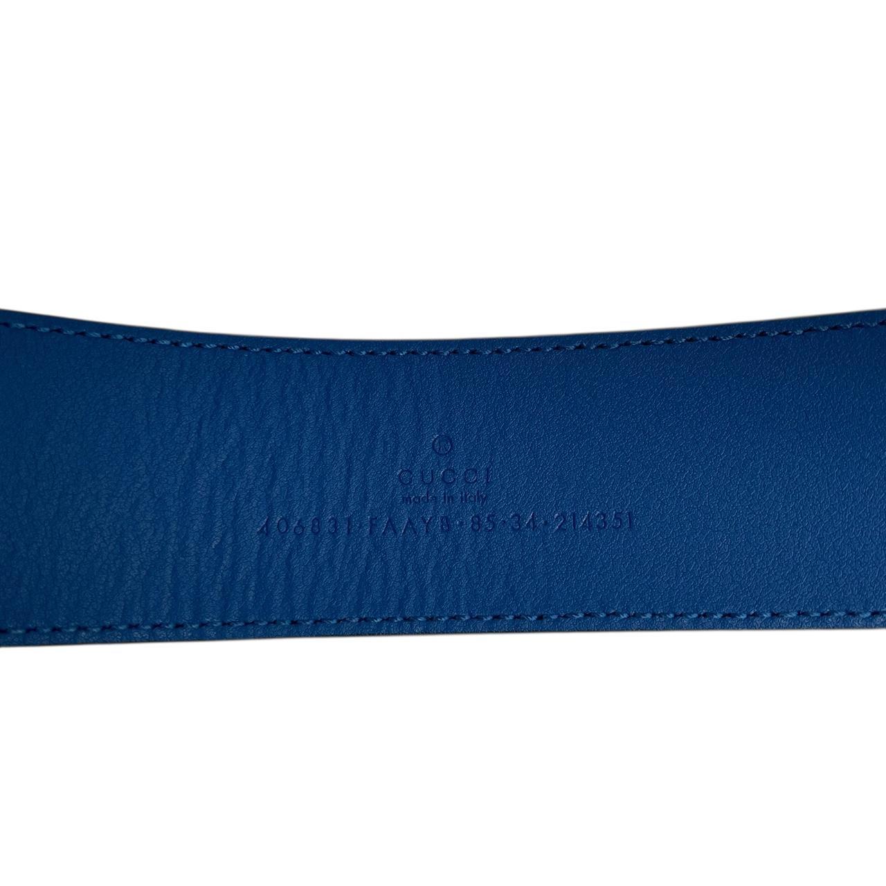 Gucci Multicoloured Marmont Supreme Rhombus Leather Belt with GG Buckle