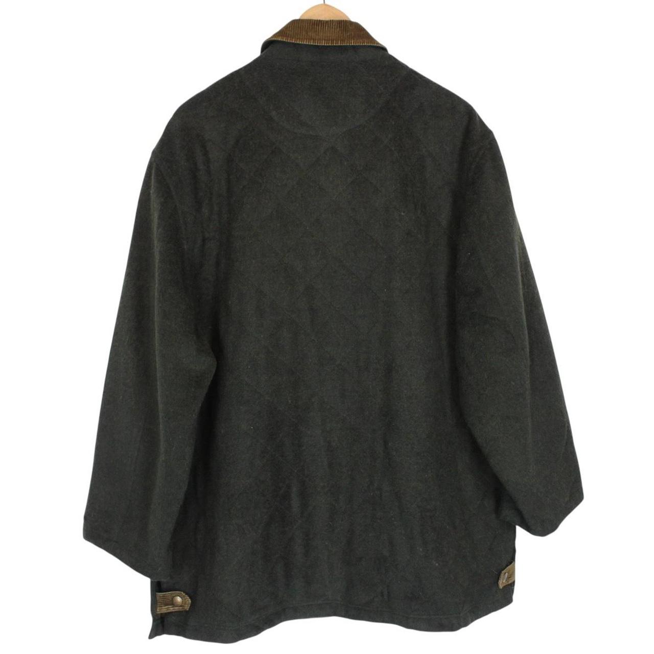 Vintage 90s Burberry Green Wool Blend Quilted Coat