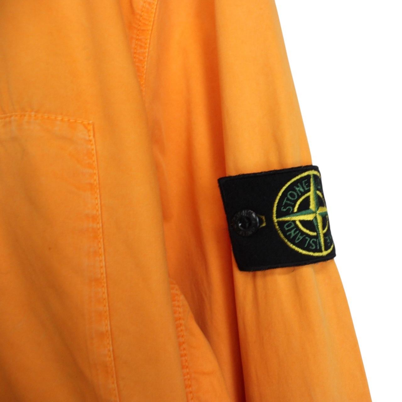 Stone Island AW 2017 Orange Full Zip Hooded Cotton Overshirt Jacket