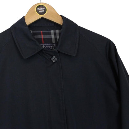 Vintage 90s Burberry Navy Blue Nova Check Full Zip Harrington Jacket