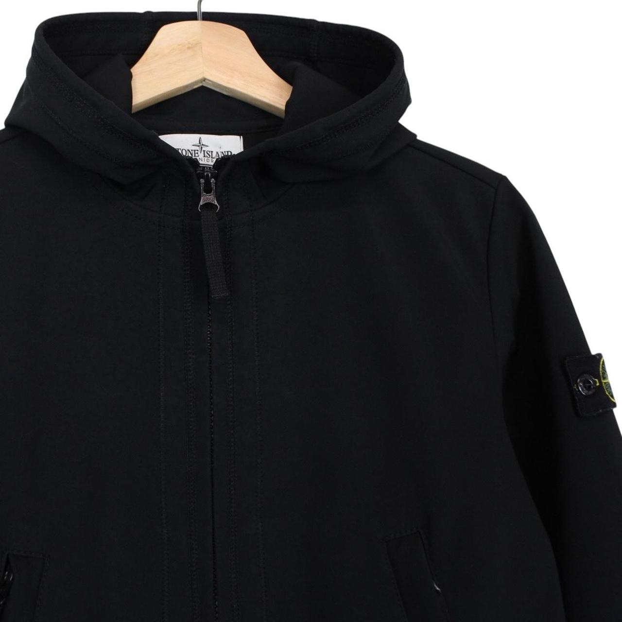 Stone Island Junior Black Full Zip Soft Shell Jacket