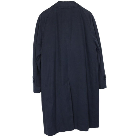 Vintage 90s Aquascutum Navy Blue Aqua 5 Single Breasted Trench Coat