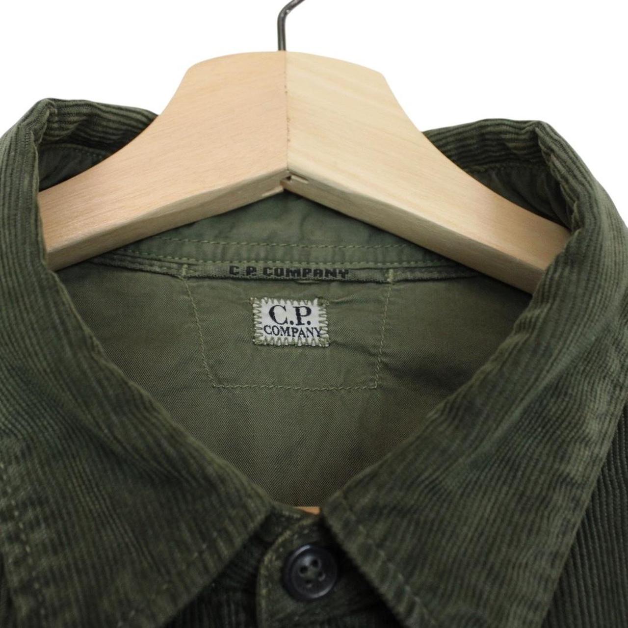 CP Company Green Button Up Lens Corduroy Overshirt