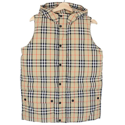 Burberry Beige Nova Check Down Hooded Puffer Gilet