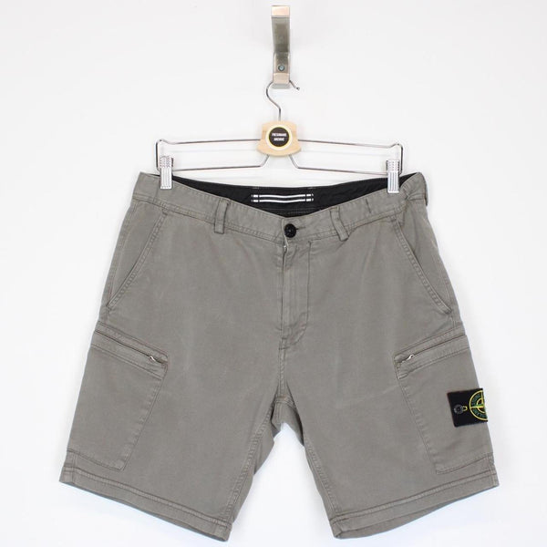 Stone Island SS 2017 Grey Bermuda Cotton Cargo Shorts