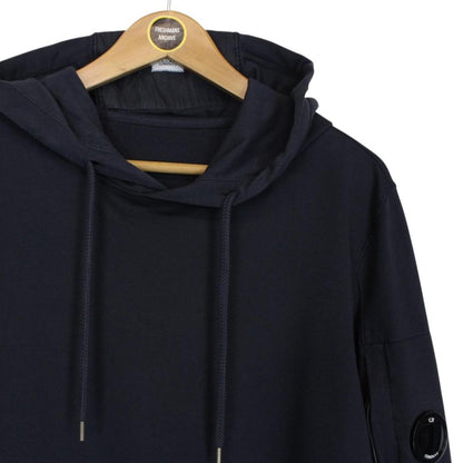 CP Company Navy Blue Cotton Lens Hoodie Jumper