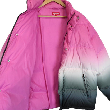 Supreme SS18 Multicoloured Full Zip Logo Gradient Puffer Jacket