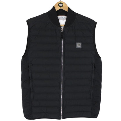 Stone Island AW 2020 Loom Woven Chambers Stretch Nylon TC Black Down Gilet