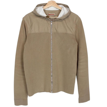 Prada Sport Tan Brown Full Zip Cotton Knit Hoodie