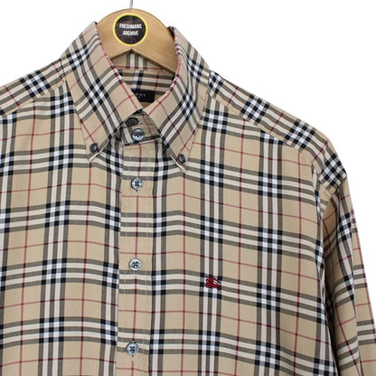 Vintage Burberry London Beige Nova Check Long Sleeve Shirt