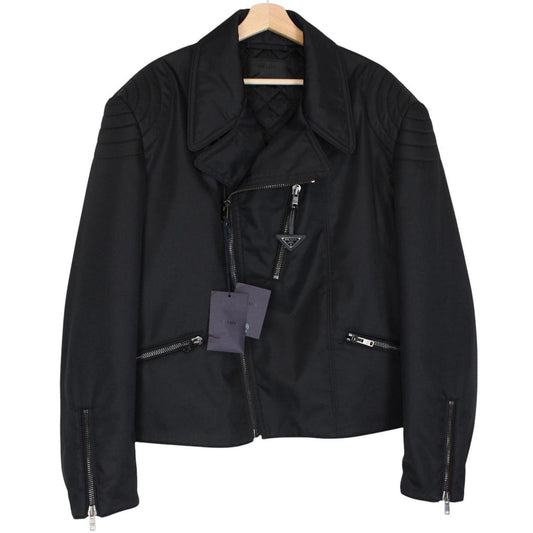 Prada Re-Nylon Veste De Moto Black Padded Biker Jacket