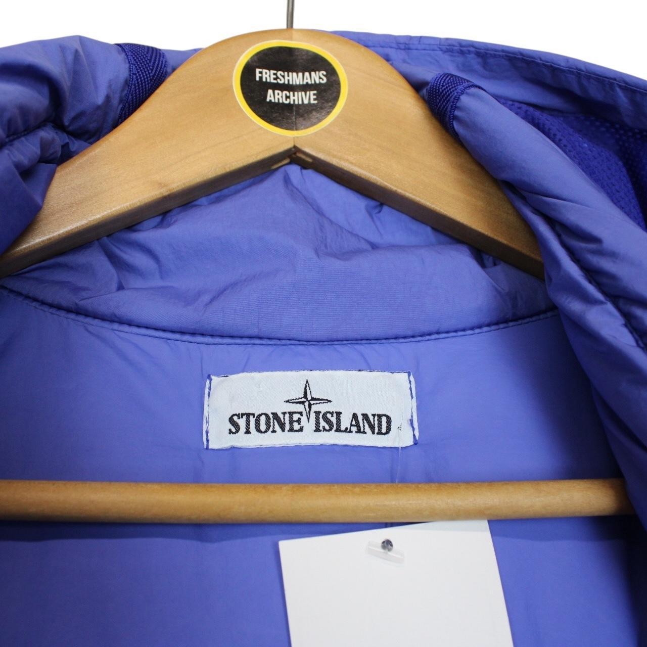 Stone Island AW 2021 Blue Garment Dyed Crinkle Reps NY Down Gilet / Bodywarmer