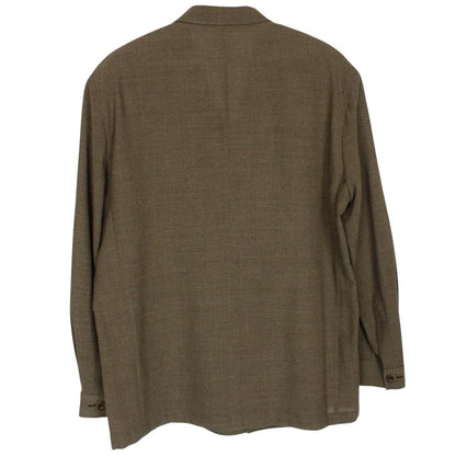 Burberry khaki brown blazer jacket with classic check lining and logo detail.