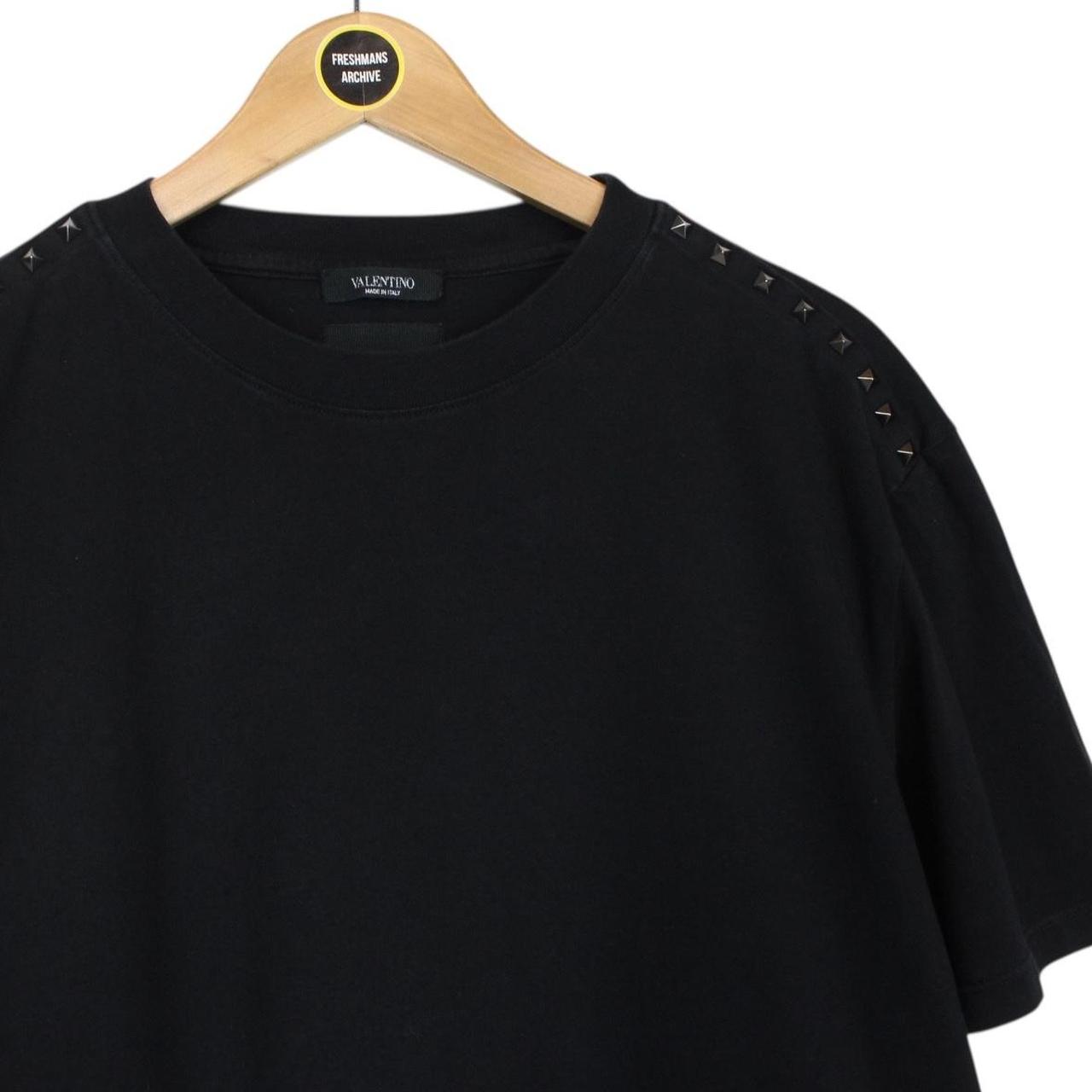 Valentino Black Rockstud Cotton Short Sleeve T-Shirt
